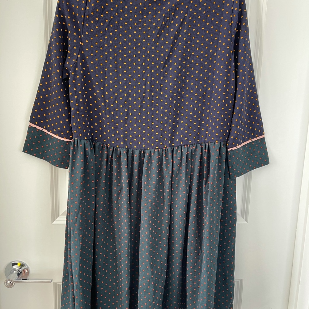 ASOS Y.A.S Color Block Polka Dot Mini Dress XS Office Work Dress - Picture 6 of 8